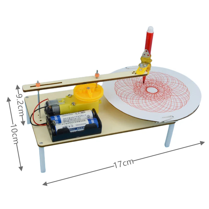 Kit de robot de dessin électrique en bois pour enfants - Jouet de science expérimentale créatif et assemblé DIY