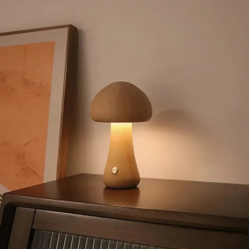 Lampe Tactile Champignon, Lumière Douce et Apaisante