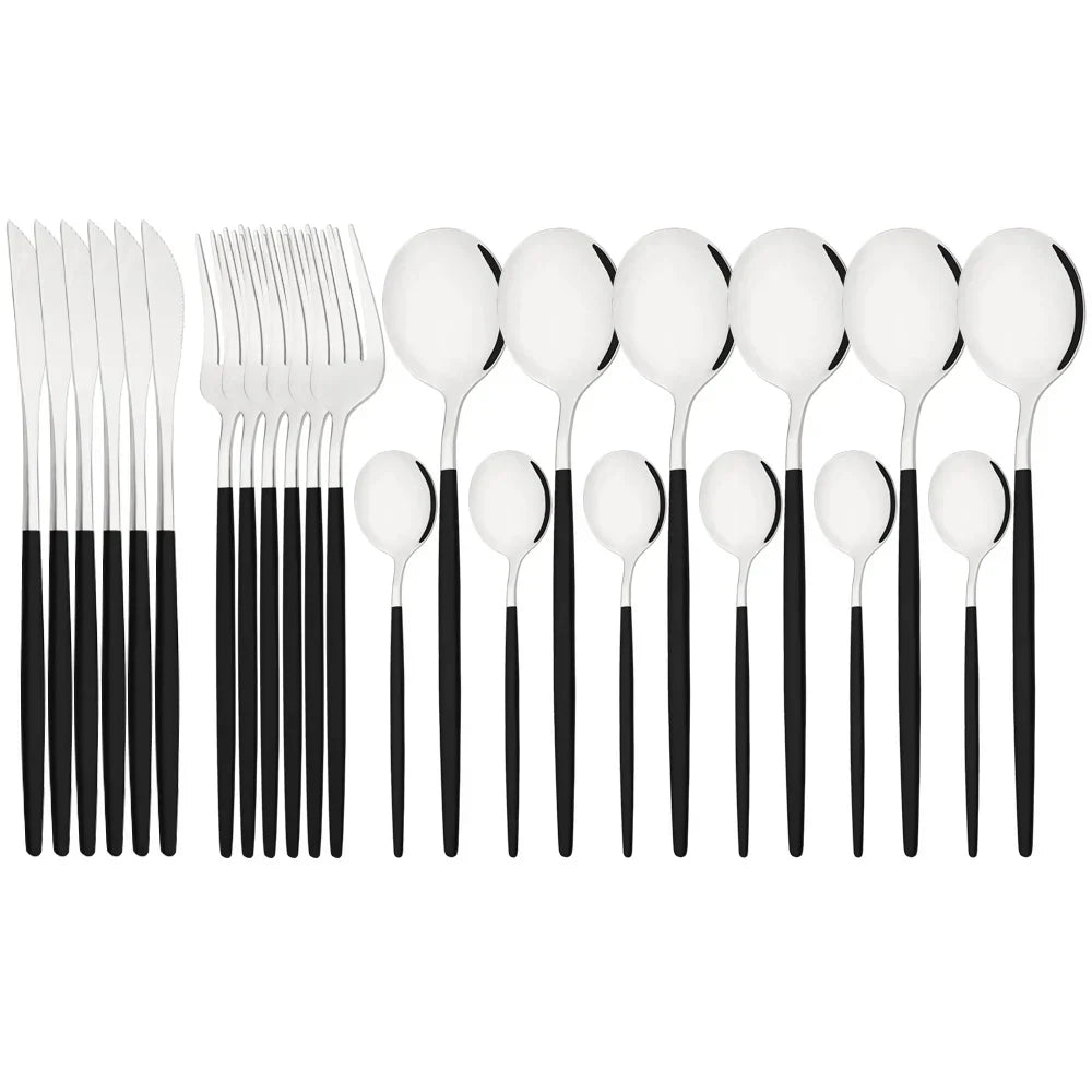 Floroux | Set de vaisselle en acier inoxydable