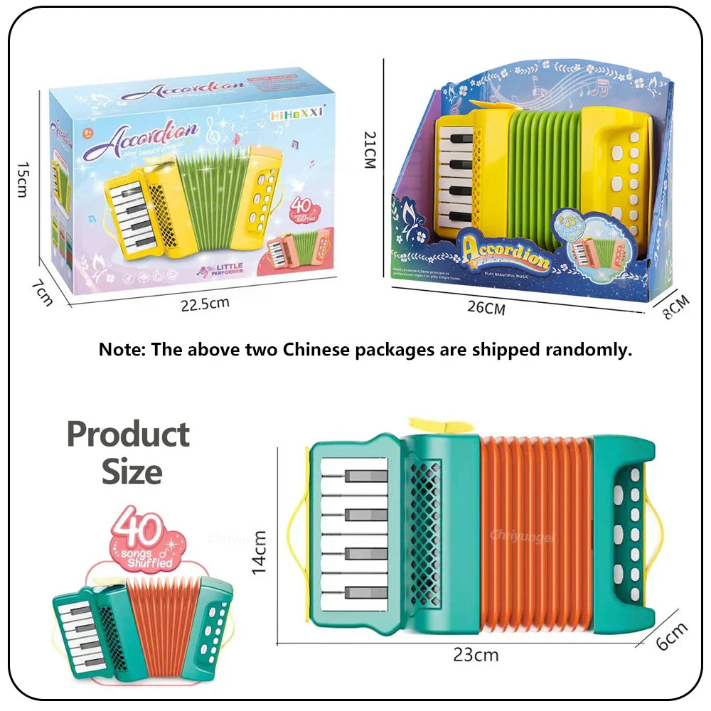 Instrument musical accordéon pour enfants - Jouet éducatif léger pour les tout-petits, Cadeau parfait pour les garçons et les filles de 3 ans et plus, Amusement en intérieur et en extérieur