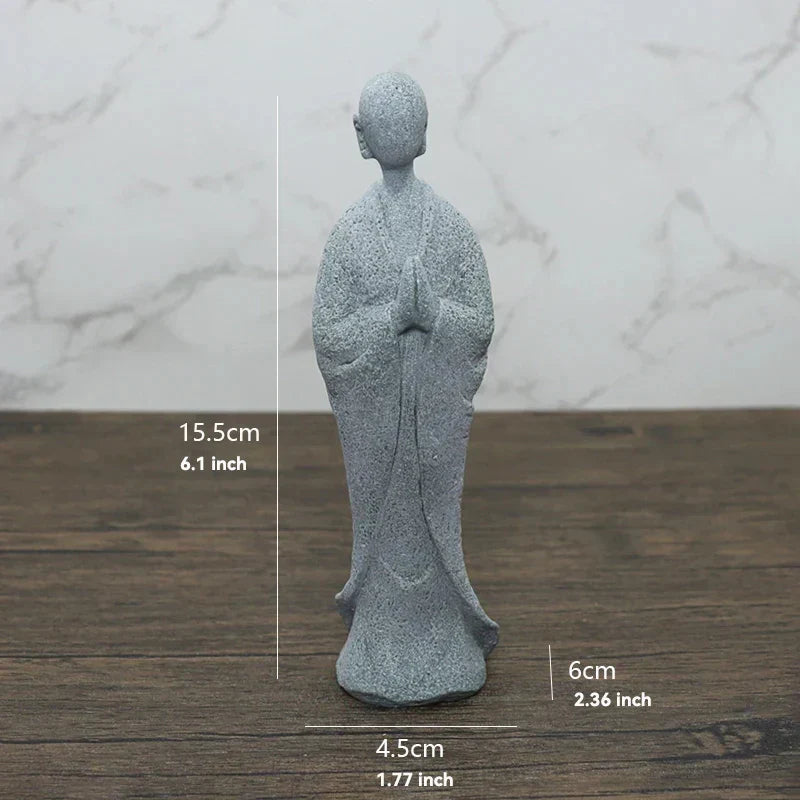 Floroux Ensemble de figurines Bouddha | Statues de moines méditatifs | Décoration de jardin Zen | Décoration de pleine conscience & Feng Shui pour la maison