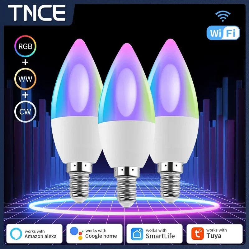 Ampoule LED intelligente Tuya Zigbee E14 - Contrôle WiFi Bluetooth via SmartLife Google Alexa Apps