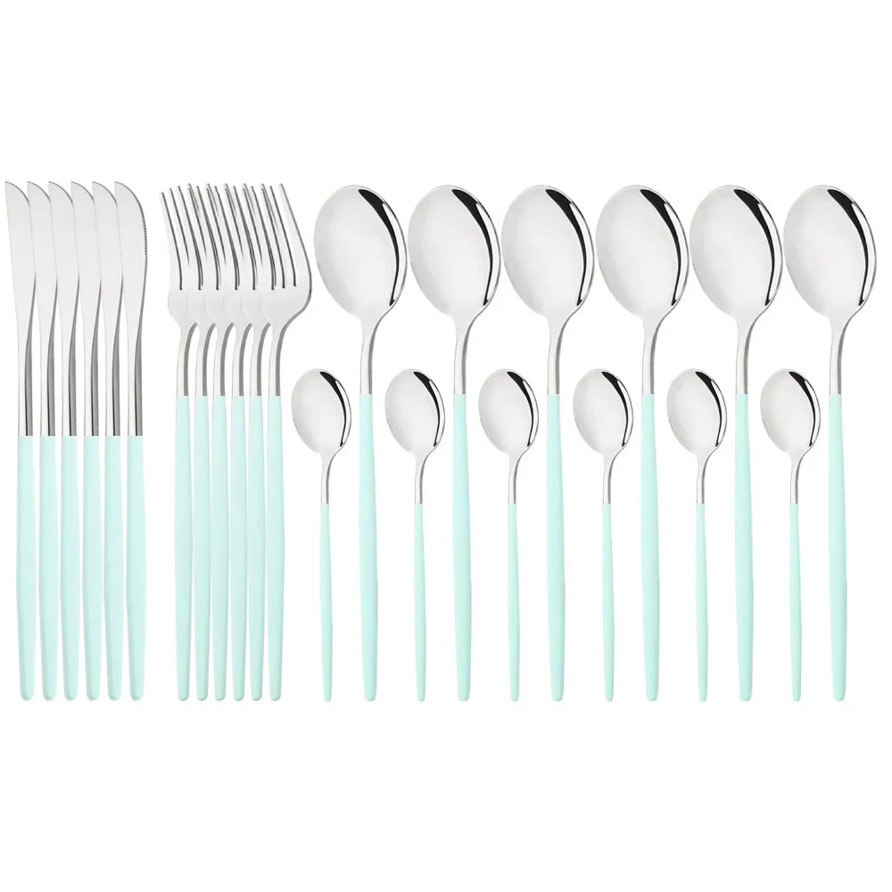 Floroux | Set de vaisselle en acier inoxydable