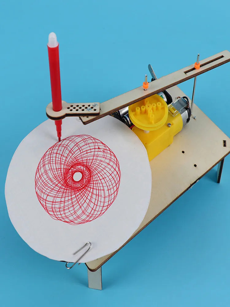Kit de robot de dessin électrique en bois pour enfants - Jouet de science expérimentale créatif et assemblé DIY