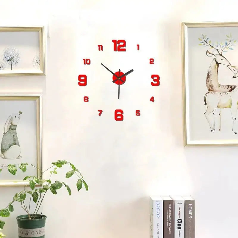 Horloge murale créative sans cadre
