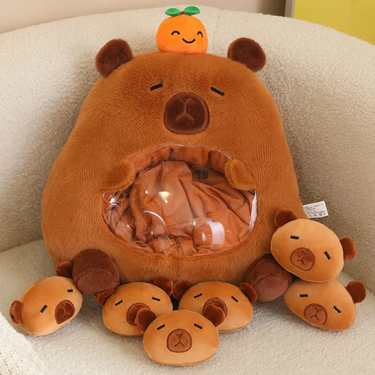 Floroux - Jouet en peluche interactif avec des ours et des capybaras cachés pour enfants
