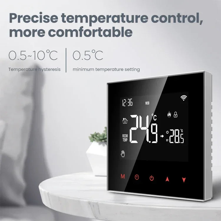 Thermostat Intelligent Tuya Contrôle pour Chauffage au Sol Hydraulique & Électrique - Contrôle Vocal Wifi via Google Alexa SmartThings Apps