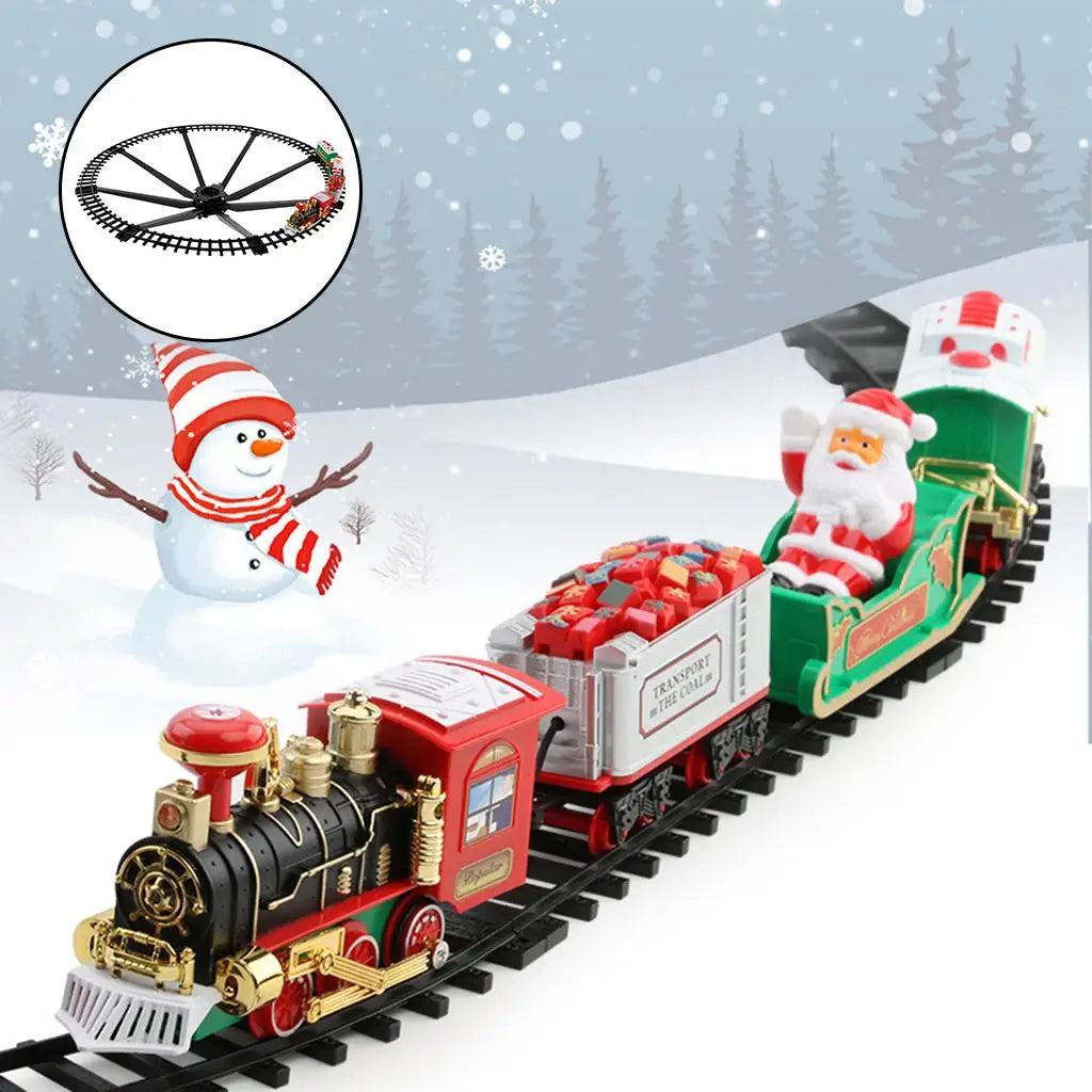 Ensemble de train de Noël avec son et lumière - Jouet éducatif pour enfants, cadeau de fête festive