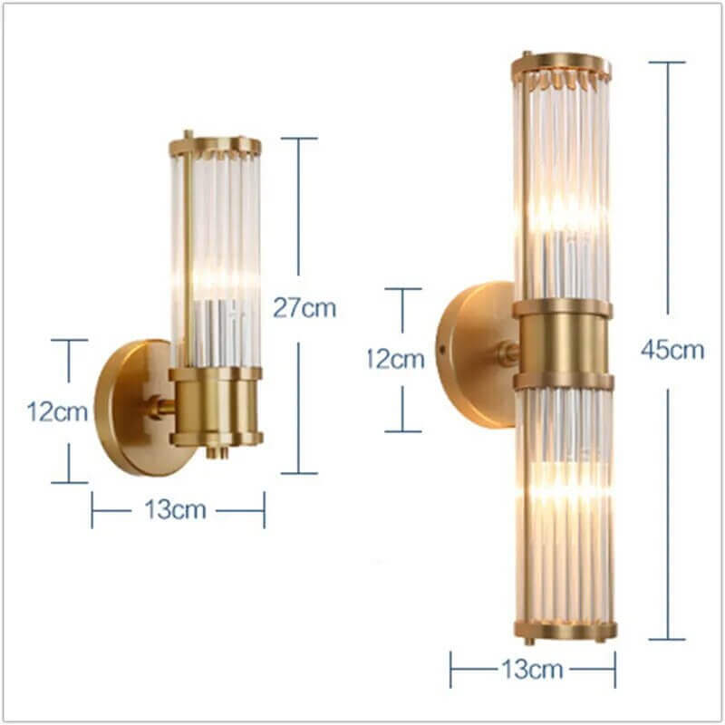 Appliques en laiton et cristal Art Déco pour salle de bain