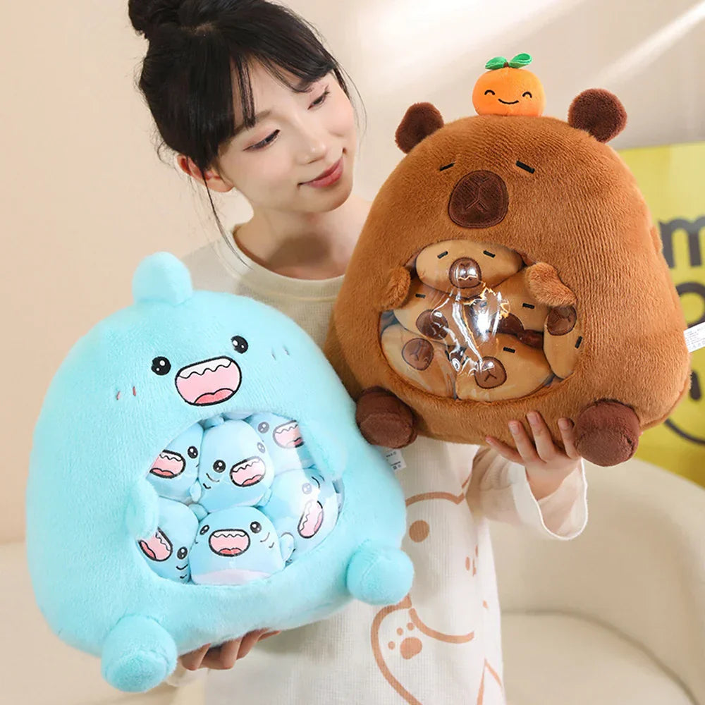 Floroux - Animal en peluche interactif avec des ours et des capybaras cachés pour enfants