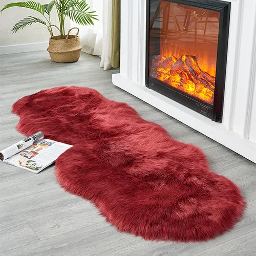 Tapis en fausse fourrure douce – Tapis moelleux pour salon, chambre à coucher et chambre d'enfants