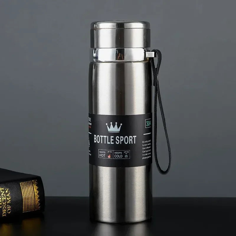Thermos en acier inoxydable 1L – Bouteille isotherme pour garder l'eau froide et chaude, thé, café