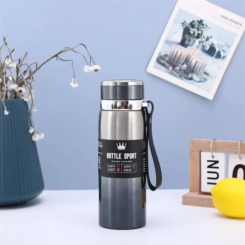 Thermos en acier inoxydable 1L – Bouteille isotherme pour garder l'eau froide et chaude, thé, café