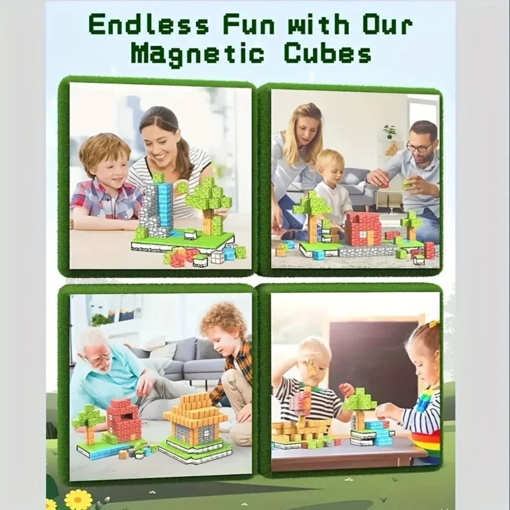 Set de Blocs de Construction Magnétiques pour Enfants - Jouets de Construction Magnétiques Créatifs, Cube Sensoriel Éducatif Cadeau pour Garçons et Filles