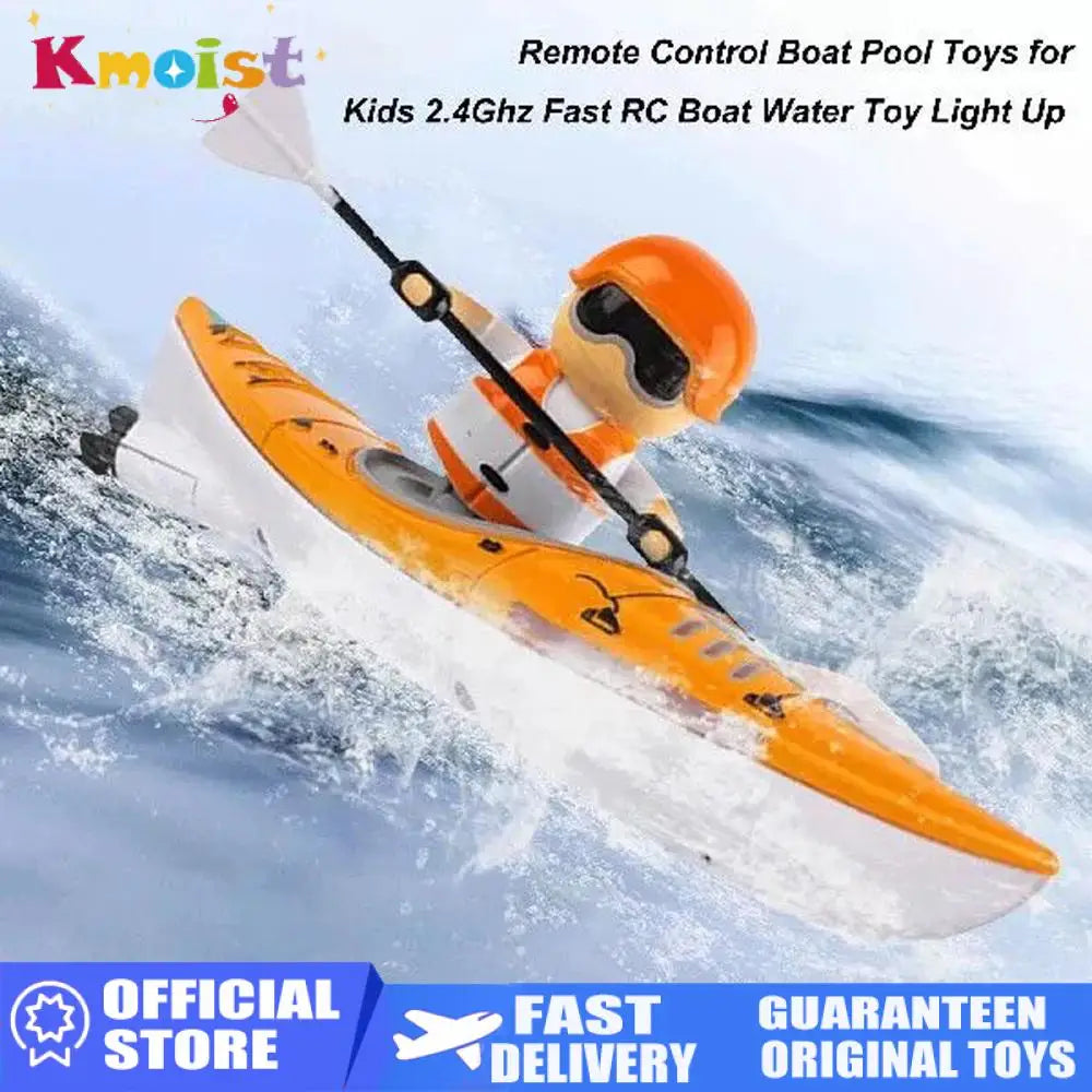 Bateau télécommandé pour enfants - Bateau de course en plein air, 15 km/h, cadeau amusant étanche