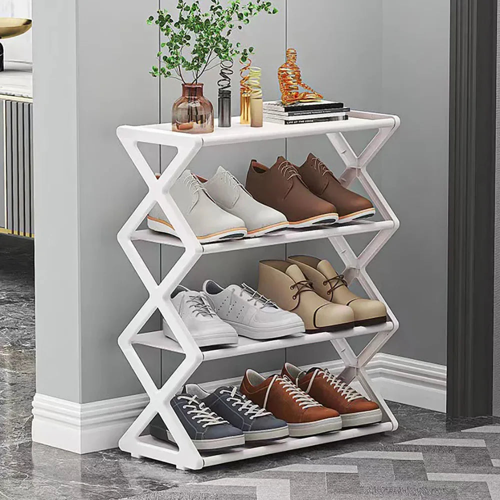 Organisateur de chaussures - Cabinet à chaussures pliant de style milieu du siècle pour le salon et le couloir