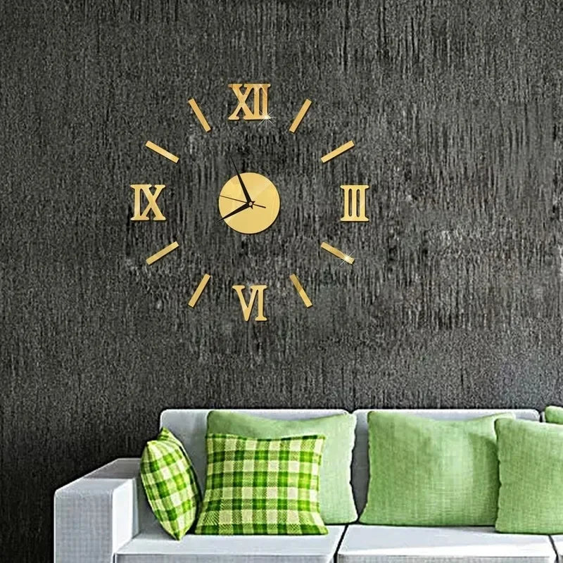 RomanTime Horloge 3D - Décoration Murale DIY Moderne