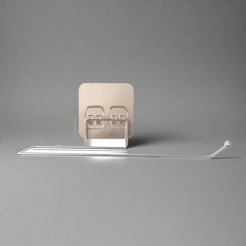 Étagère de salle de bain en acier inoxydable moderne et support autocollant pour rouleau de papier toilette