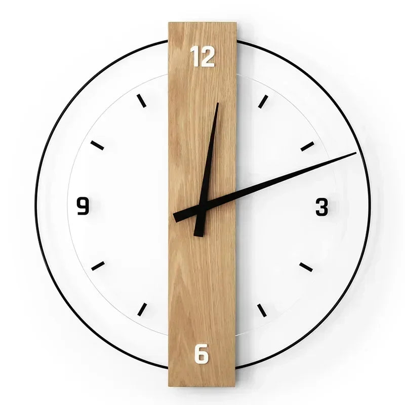 Floroux | Horloge murale en chêne noble avec accents minimalistes