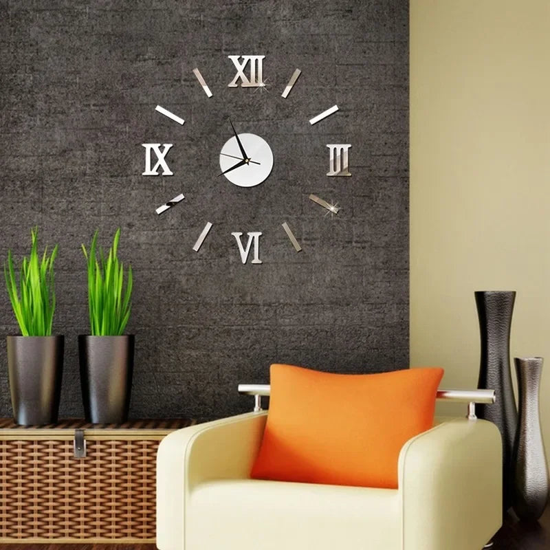 RomanTime Horloge 3D - Décoration Murale DIY Moderne