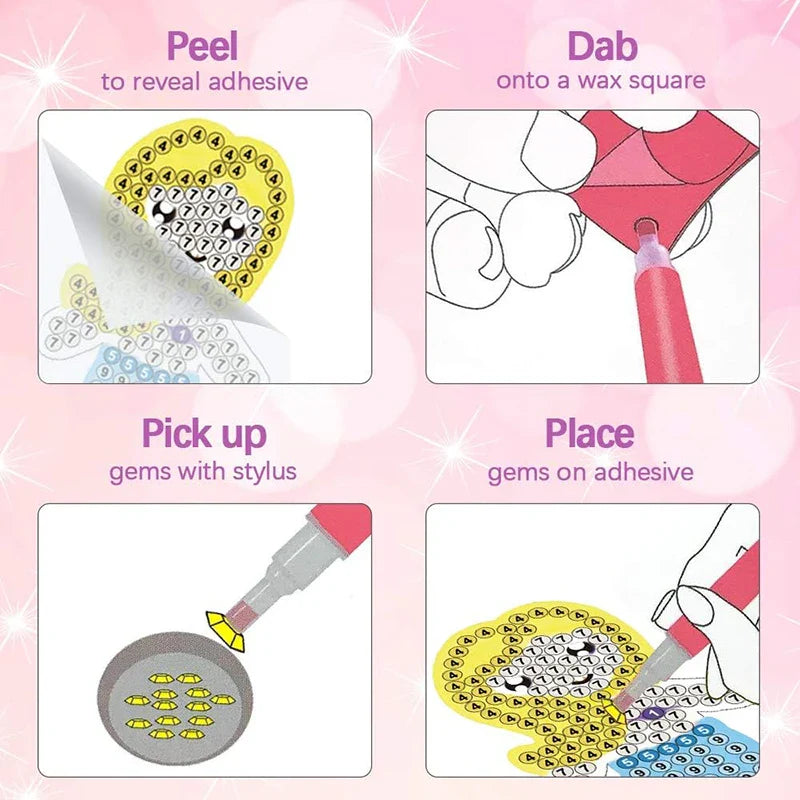 Kit de peinture diamants 5D - Porte-clés DIY licorne et sirène pour enfants, cadeau parfait d'arts et métiers pour les 8-12 ans, garnitures de panier de Pâques