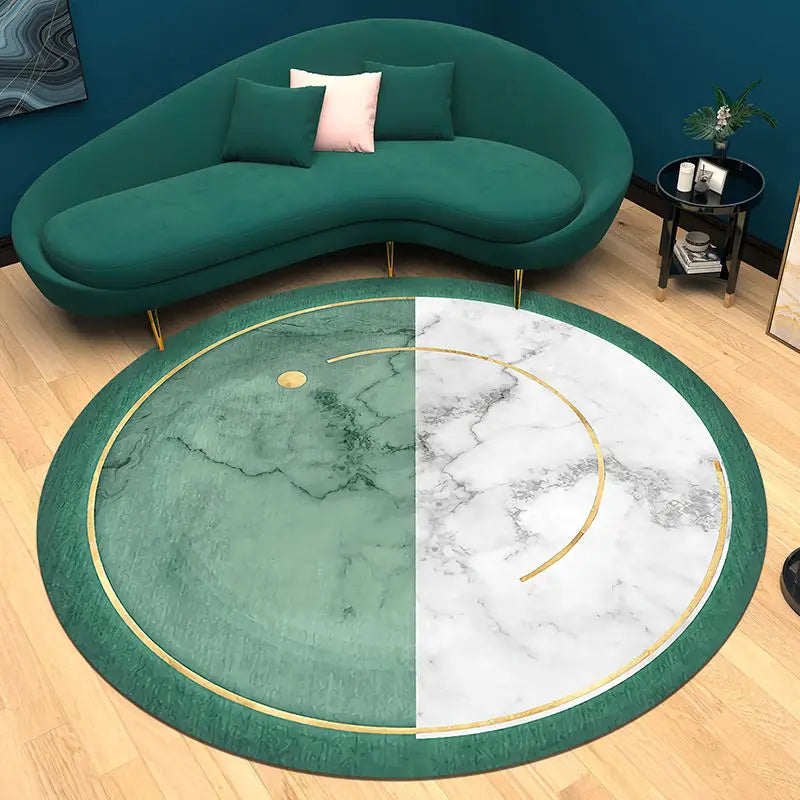 Tapis rond nordique – Tapis moderne et luxueux pour salon, chambre et balcon