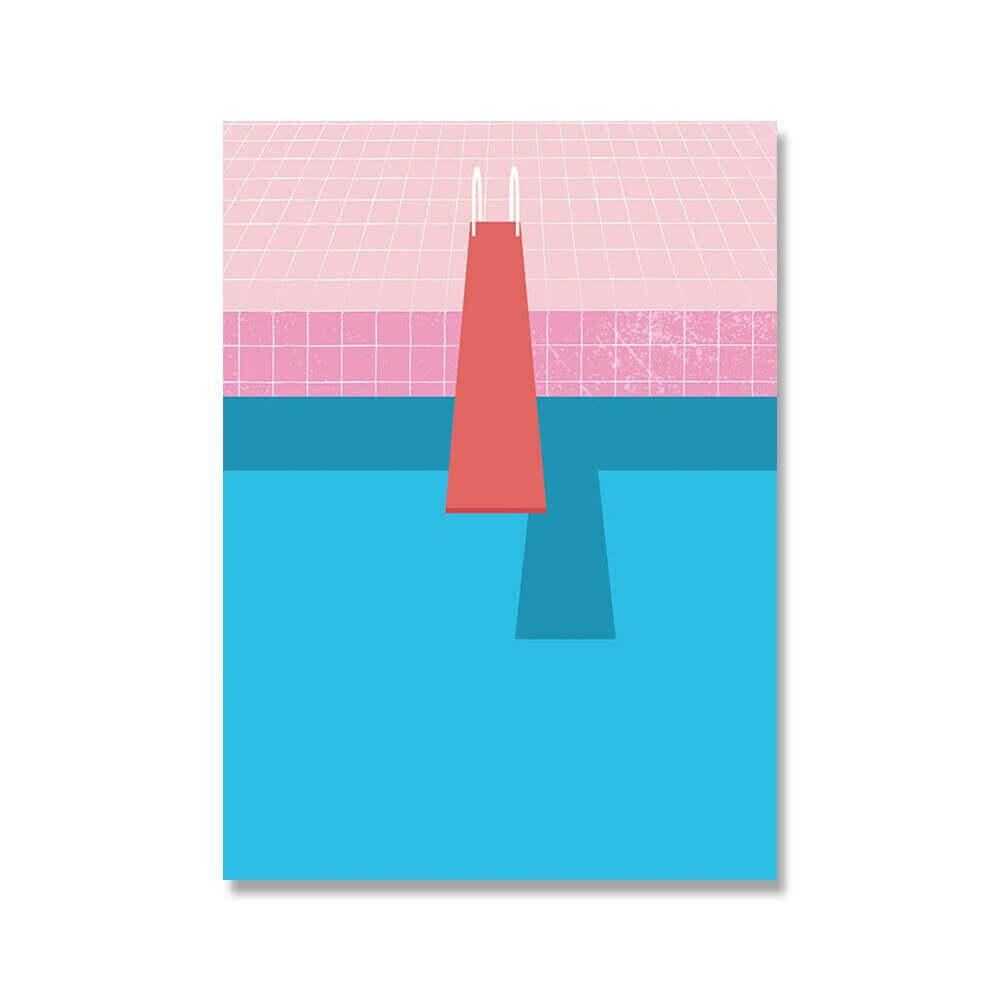 Affiche en toile PoP Art de piscine bleue