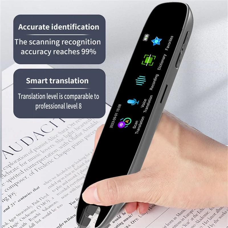 Stylo de Traduction Vocal Intelligent Multifonctionnel A26 - Dictionnaire de Langue en Temps Réel pour Voyager