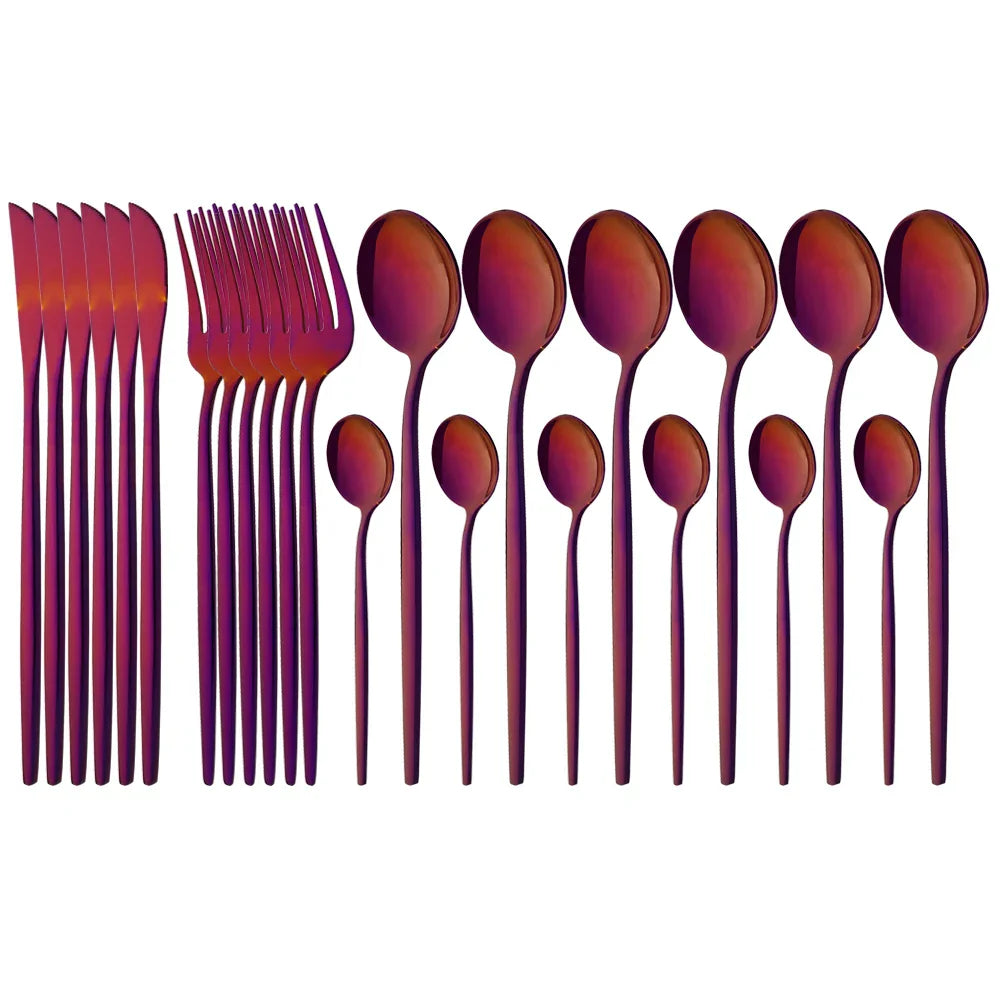 Floroux | Set de vaisselle en acier inoxydable