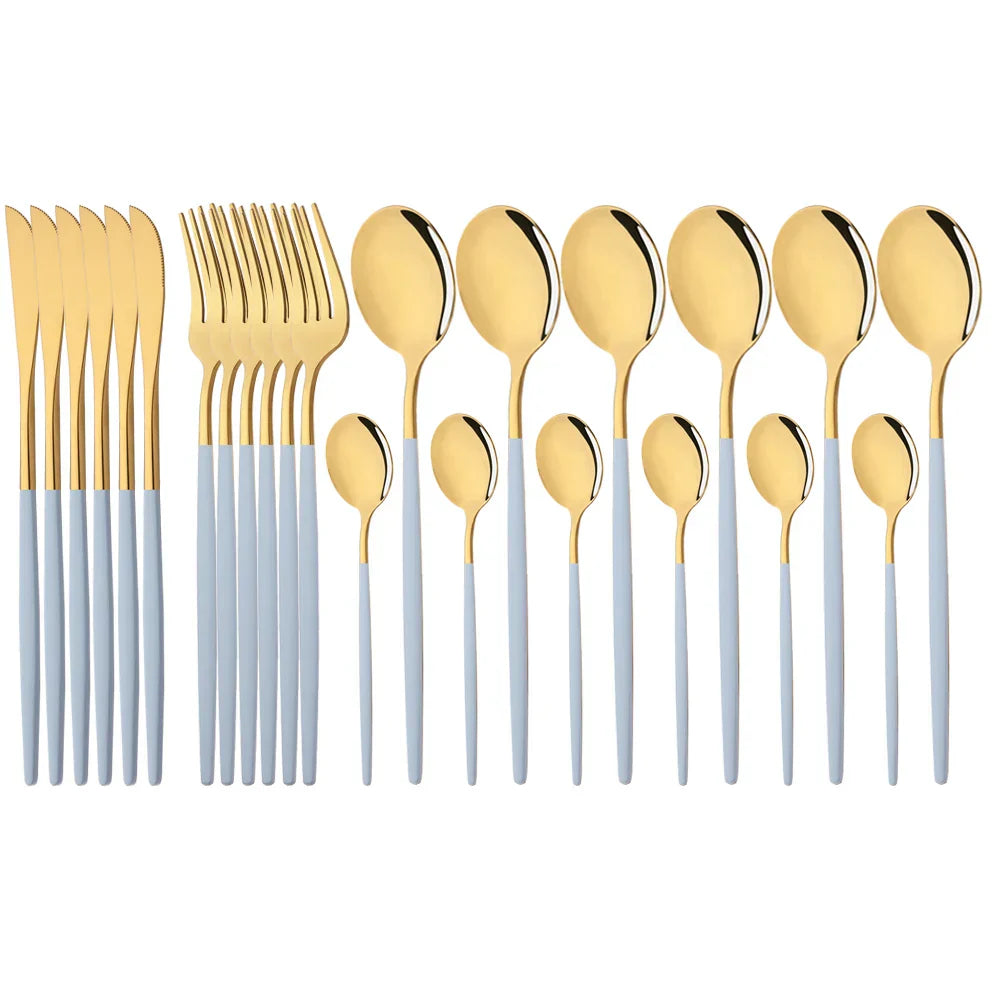Floroux | Set de vaisselle en acier inoxydable