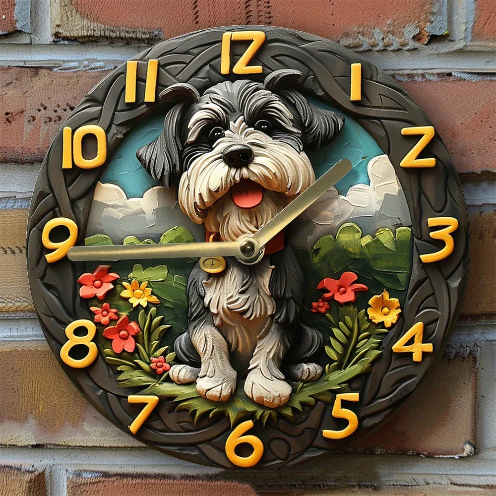 Horloge murale Chic Silent Schnauzer