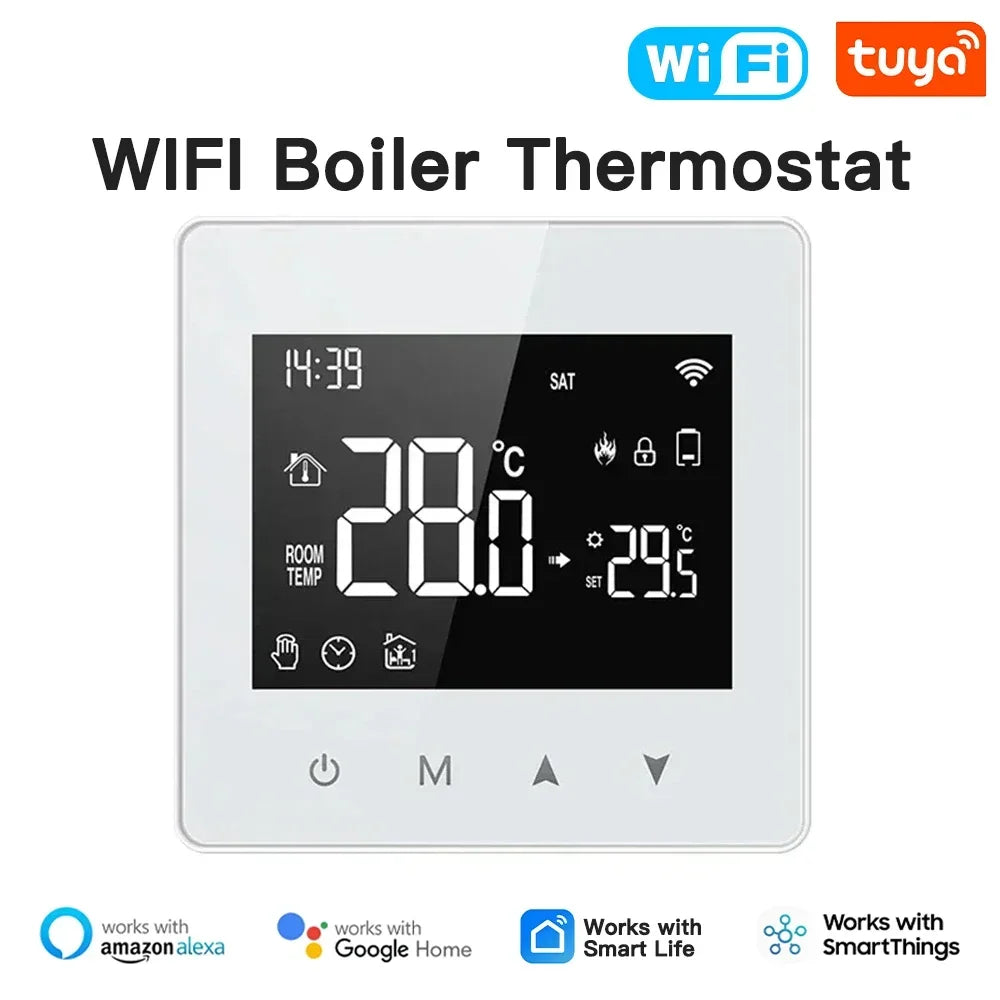 Thermostat d'affichage de chaudière à eau Tuya Zigbee - Contrôle de température WiFi via SmartLife Google Alexa Apps