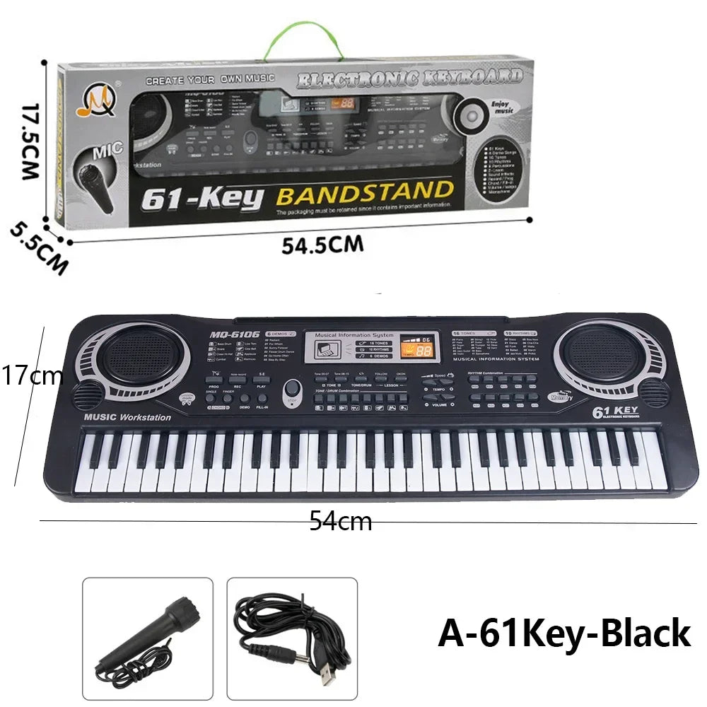 Clavier électronique pour enfants avec microphone - Jouet musical pour débutants, cadeau parfait pour les enfants de 3 ans et plus
