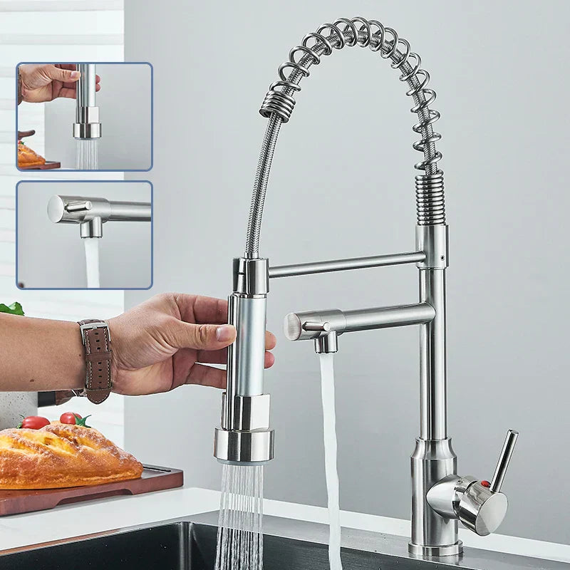 MixMaster – Robinet de cuisine mélangeur flexible pivotant à 360°