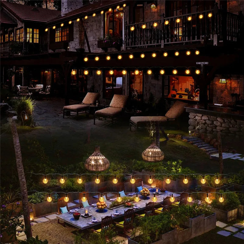 TwinkleGlow™ Solar LED String Lights | Outdoor Lighting for Garden & Terrace | Waterproof Flashing Lights for Every Season