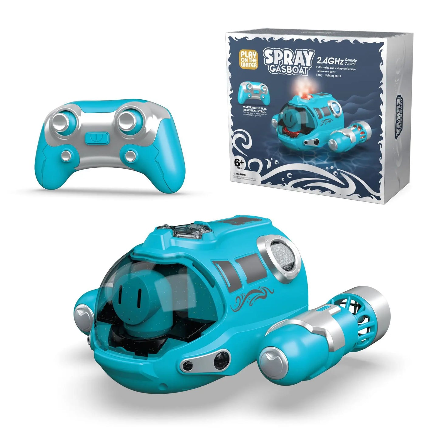 Bateau à moteur télécommandé étanche avec doubles hélices - Amusant bateau à vapeur RC pour enfants, jouet parfait pour la piscine
