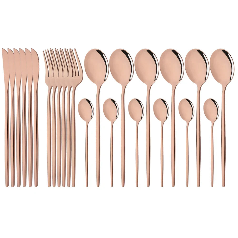 Floroux | Set de vaisselle en acier inoxydable