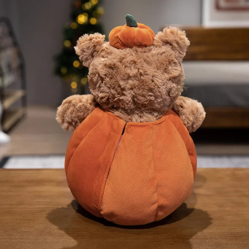 Floroux - Jouet en peluche mignon d'Halloween avec costume de citrouille amovible
