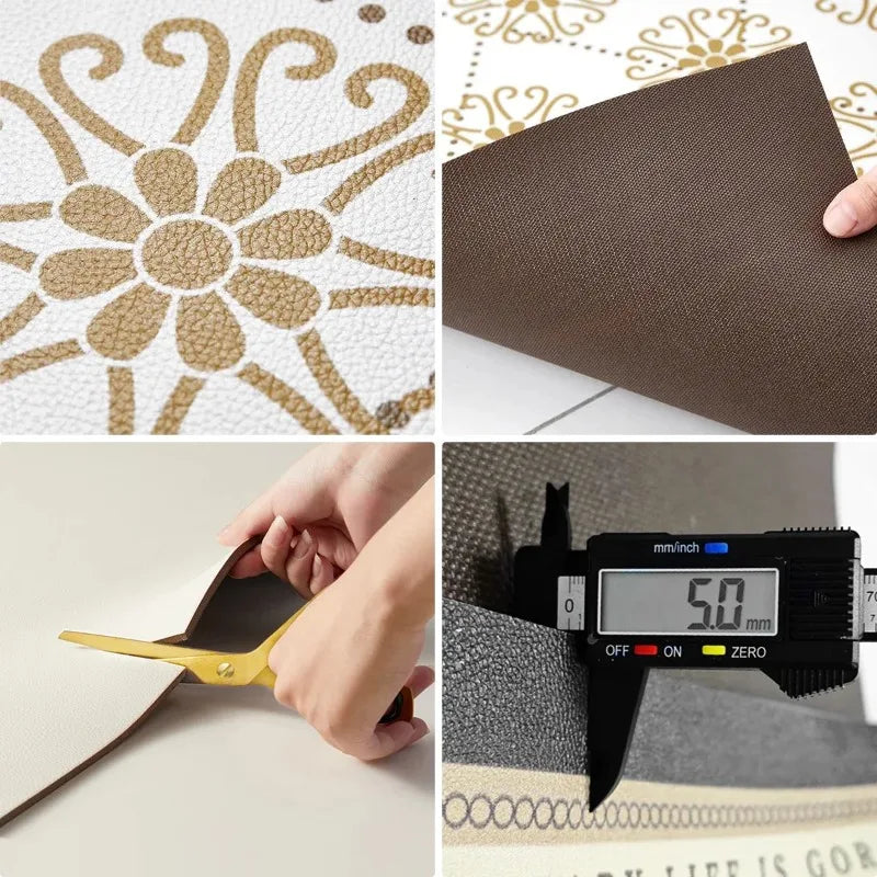 Tapis de cuisine moderne en PVC – Tapis de sol imperméable et résistant à l'huile pour une décoration intérieure élégante