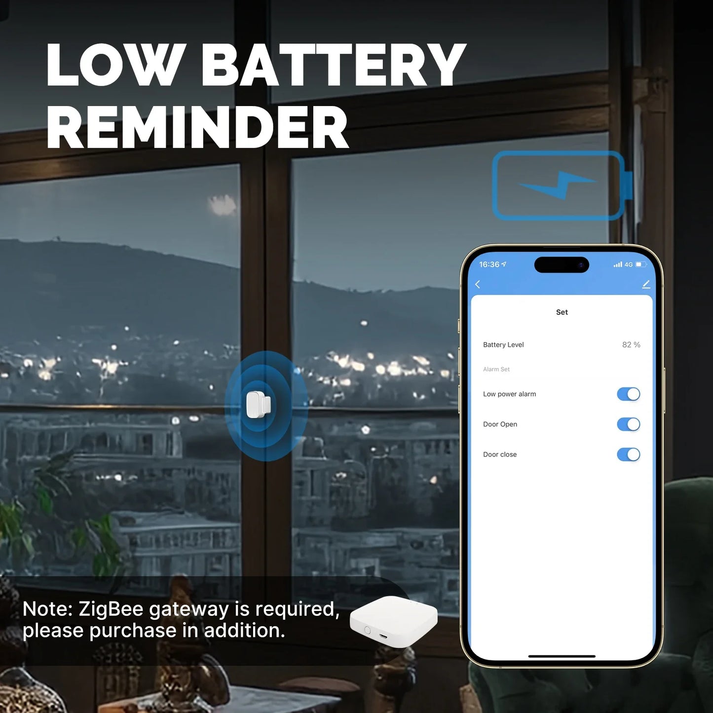 Tuya ZigBee Capteur Intelligent de Fenêtre Porte Barrière - Surveillance de Sécurité WiFi via les Applications SmartLife Google Alexa