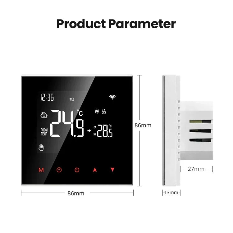 Thermostat Intelligent Tuya Contrôle pour Chauffage au Sol Hydraulique & Électrique - Contrôle Vocal Wifi via Google Alexa SmartThings Apps