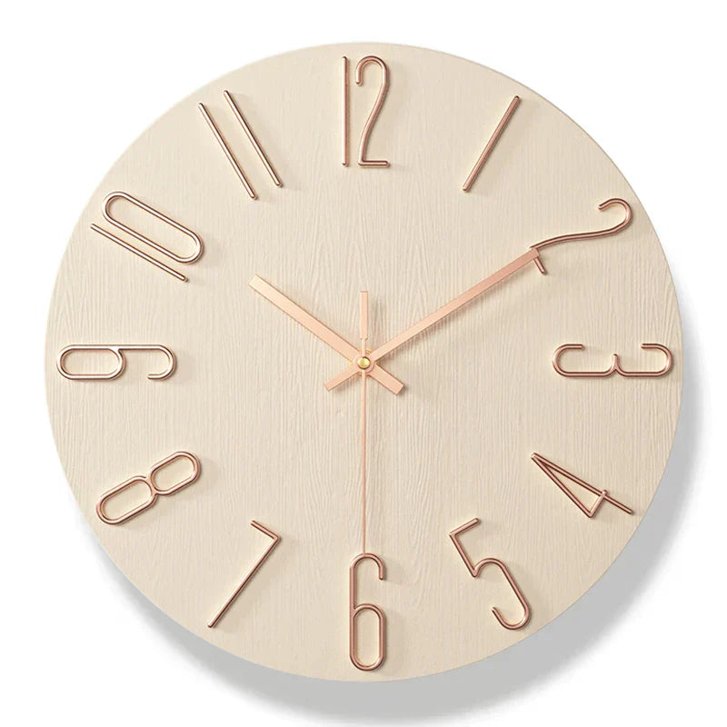 Horloge murale en bois de style scandinave