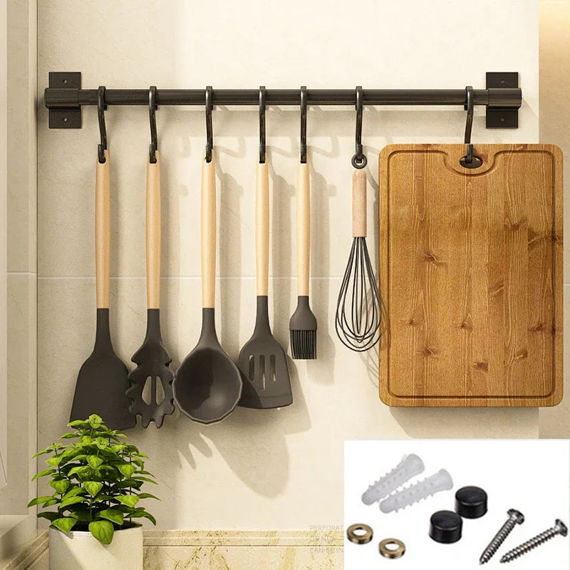 Porte-cuisine noir mat de Sara – Organisateur de cuisine gain de place avec design en aluminium durable