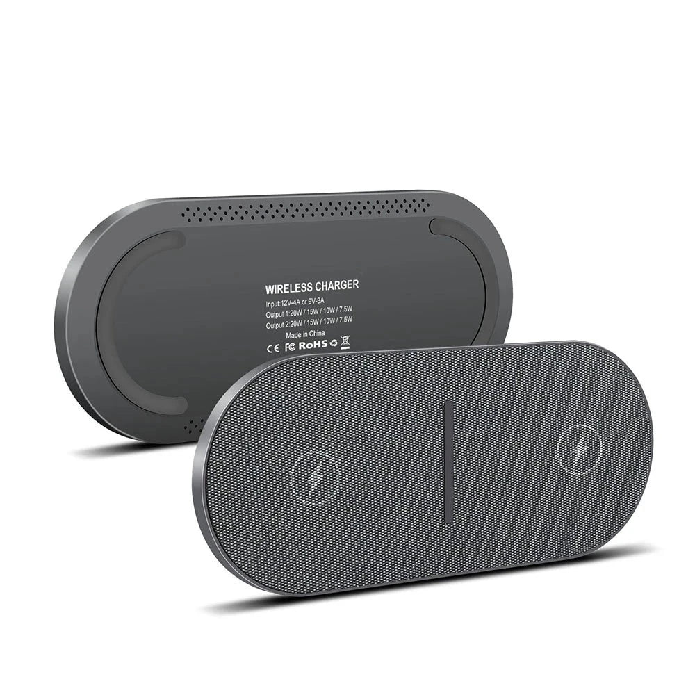Efficace – Station de charge sans fil double 40W pour iPhone et AirPods
