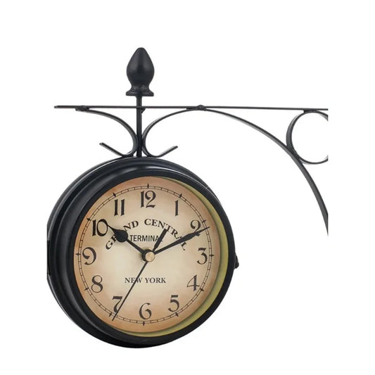 Floroux Vintage Horloge murale double face | Design nostalgique | Finition de haute qualité | Idéal pour la maison et le bureau