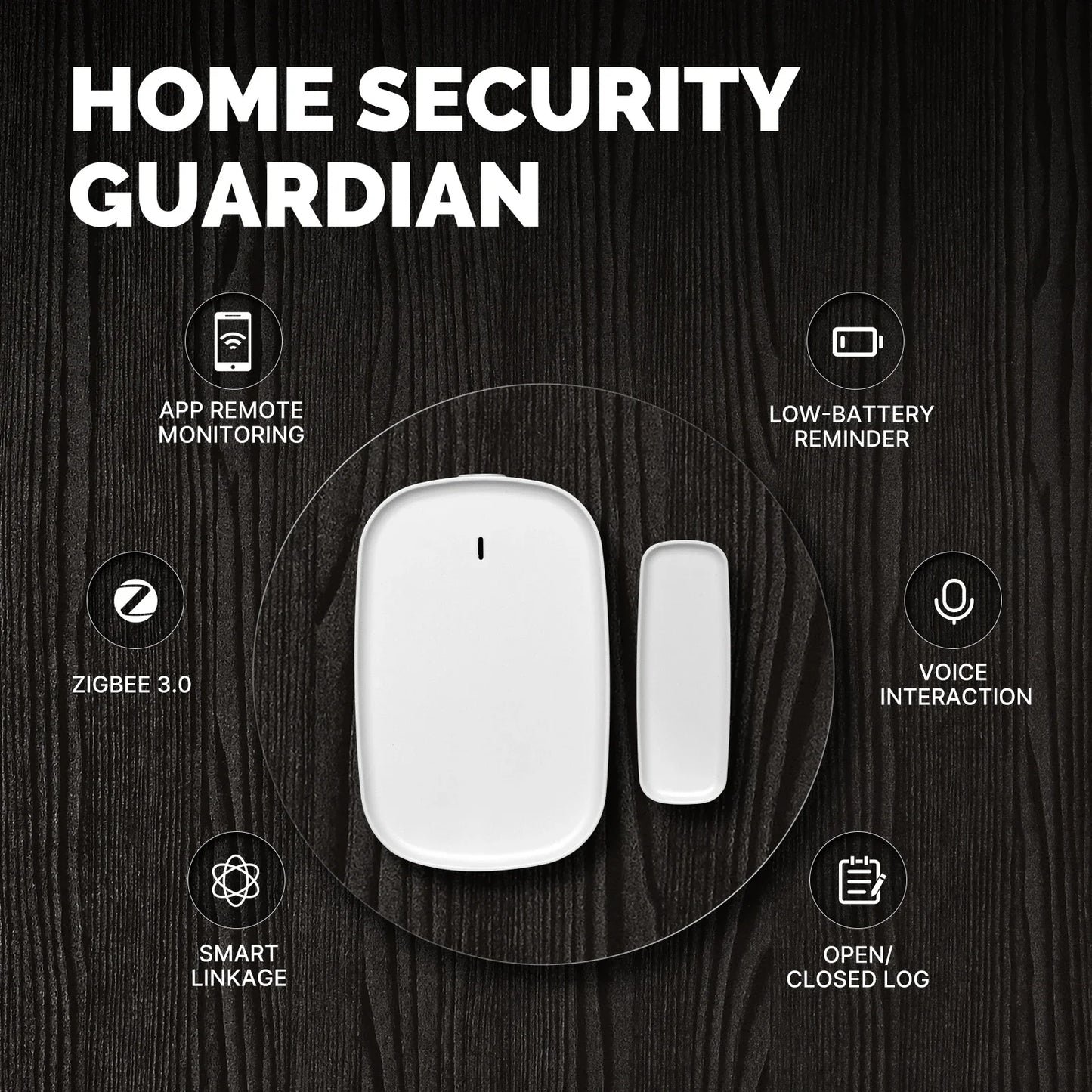 Tuya ZigBee Capteur Intelligent de Fenêtre Porte Barrière - Surveillance de Sécurité WiFi via les Applications SmartLife Google Alexa