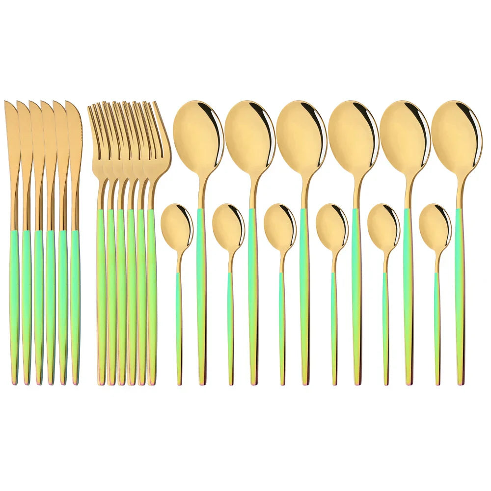 Floroux | Set de vaisselle en acier inoxydable