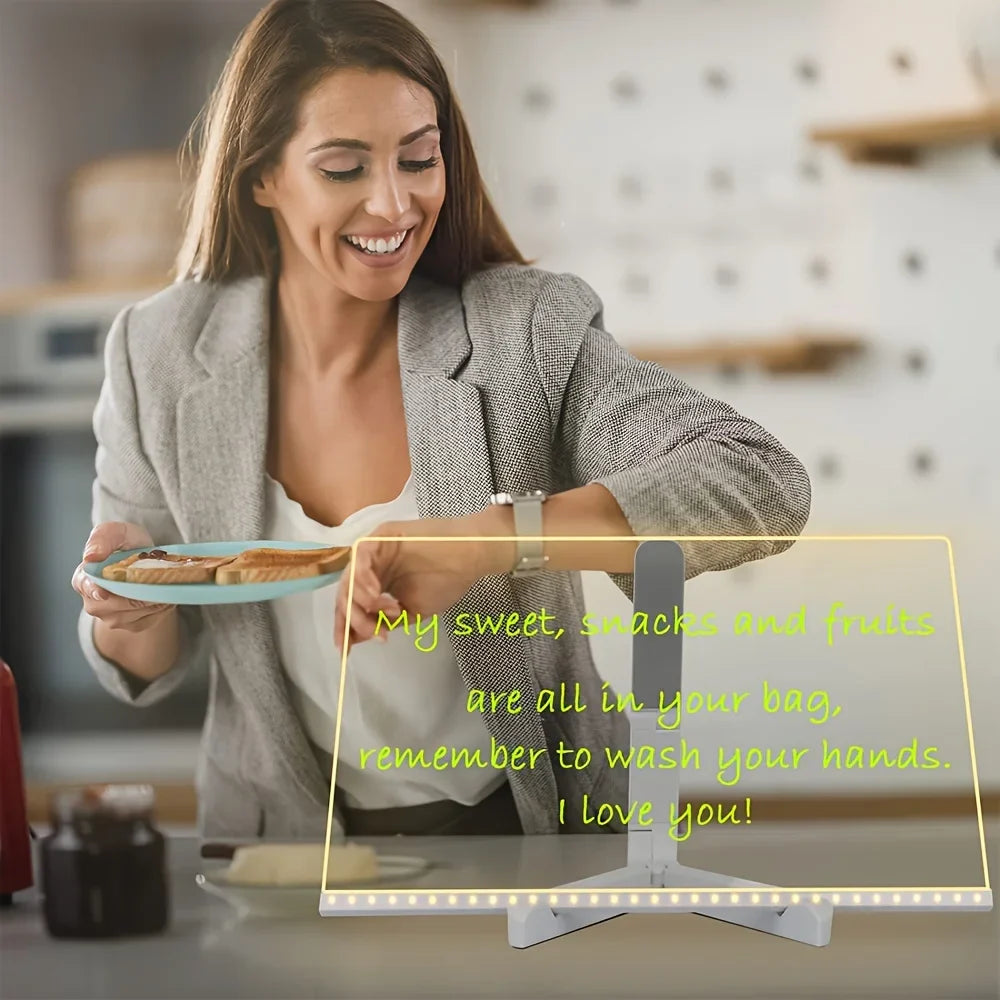 Tableau de message en acrylique LED lumineux - Tableau de dessin effaçable USB pour enfants, parfait pour les cadeaux d'anniversaire et la publicité dans les bars