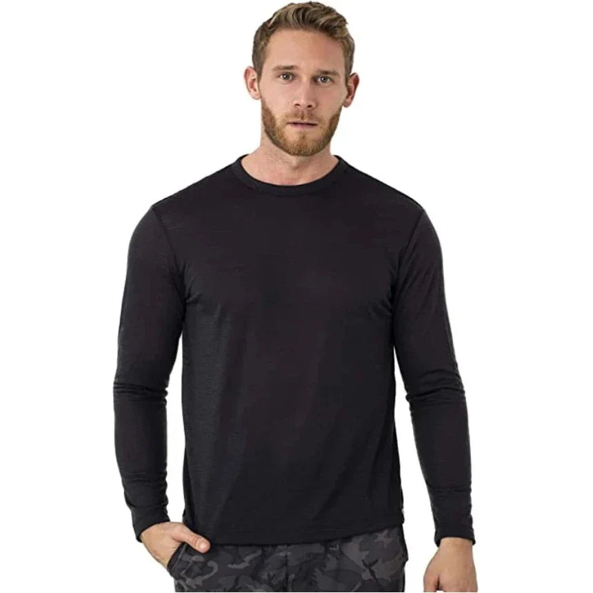 Ensemble de couche de base thermique en laine mérinos pour hommes - Haut à manches longues de poids moyen de 240G & Chaussettes de randonnée gratuites