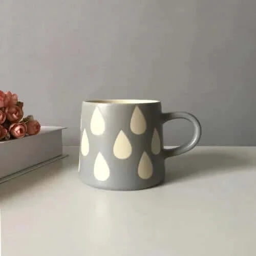 Tasse chic peinte à la main avec couvercle et cuillère optionnels